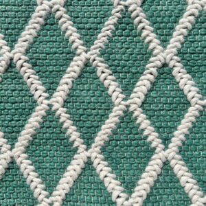 Håndknyttet ullteppe grønt