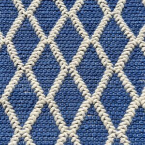 Håndknyttet ullteppe blått