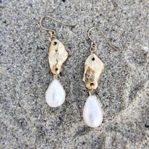 Øreringer med ferskvannsperle